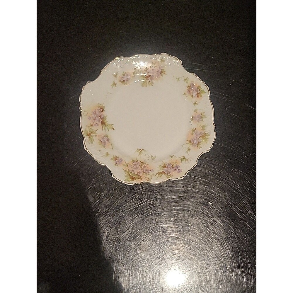 Lot -6 Antique Hermann Ohme 6" Eglantine Style China Bread Plate Pre-1920 Ruffle - Picture 12 of 16